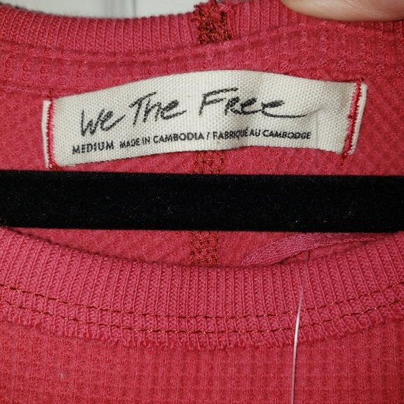 We The Free Free People Amelia Waffle Knit Oversized Thermal Top - Picture 5 of 9